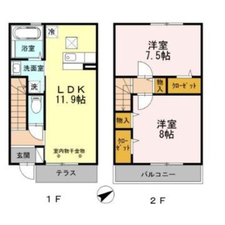 セジュール姫島Ⅲの物件間取画像